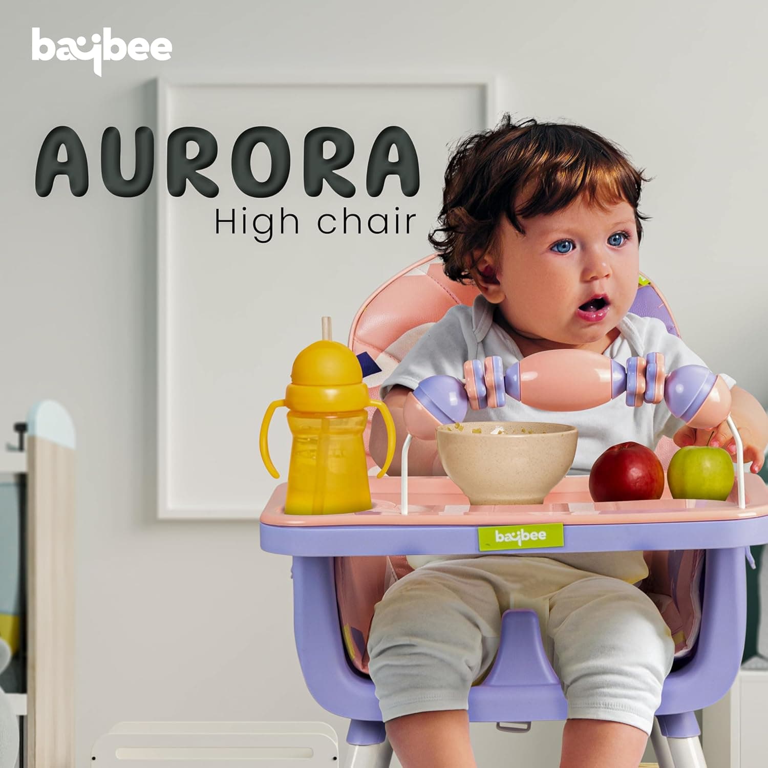 Baybee Grozza Convertible Baby High Chair for Kids with Adjustable Height and Fo