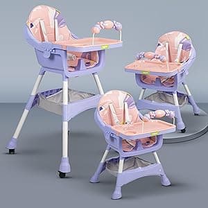 Baybee Grozza Convertible Baby High Chair for Kids with Adjustable Height and Fo