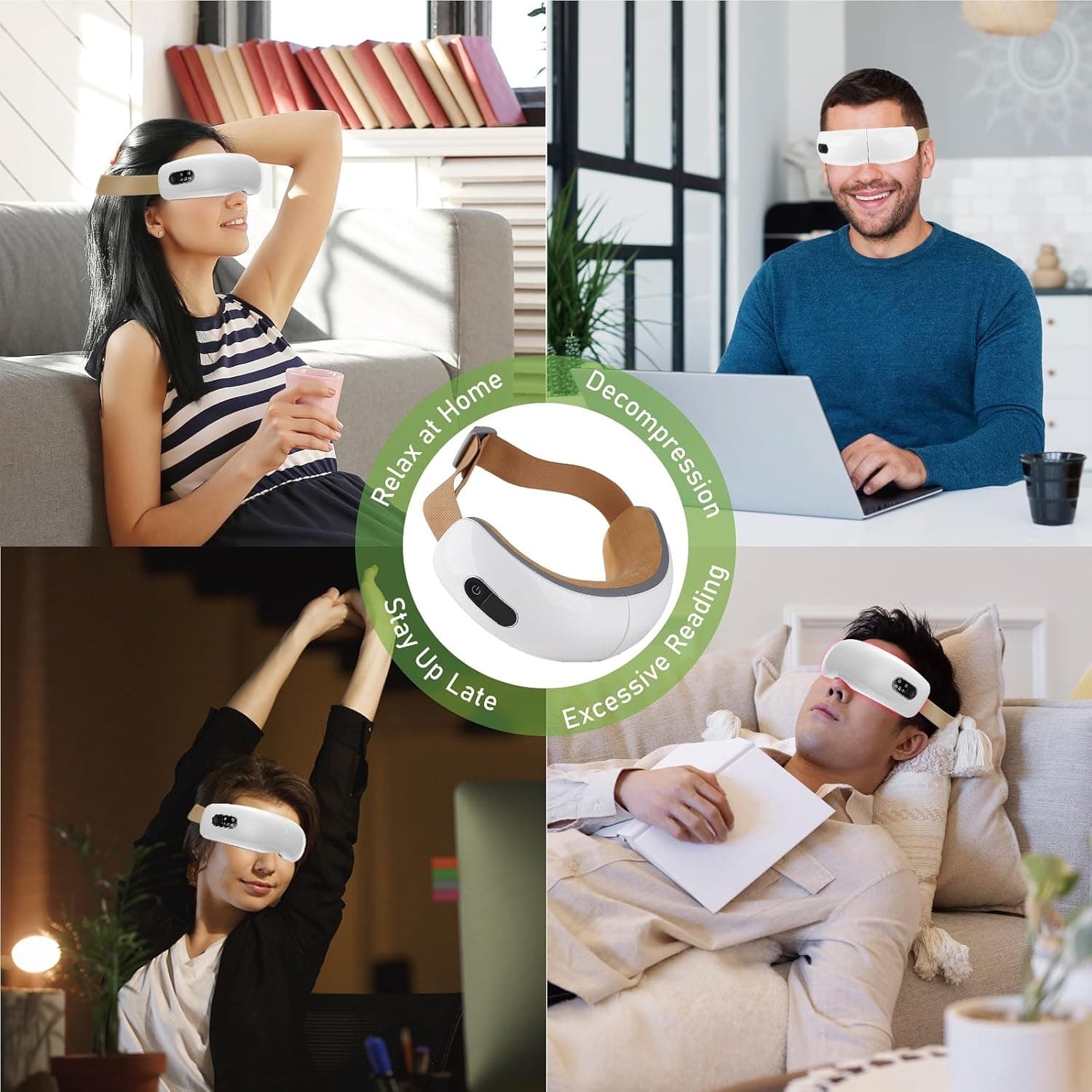 Eye Massager with Heat, FSA or HSA Eligible Rechargeable Eyes Massage Machine,
