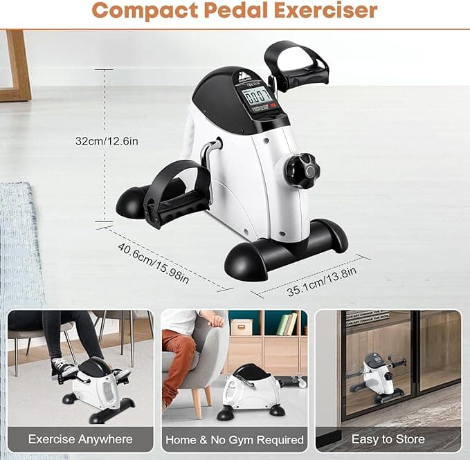 Mini Exercise Bike AGM Under Desk Bike Pedal Exerciser Foot Cycle Arm & Leg Peda