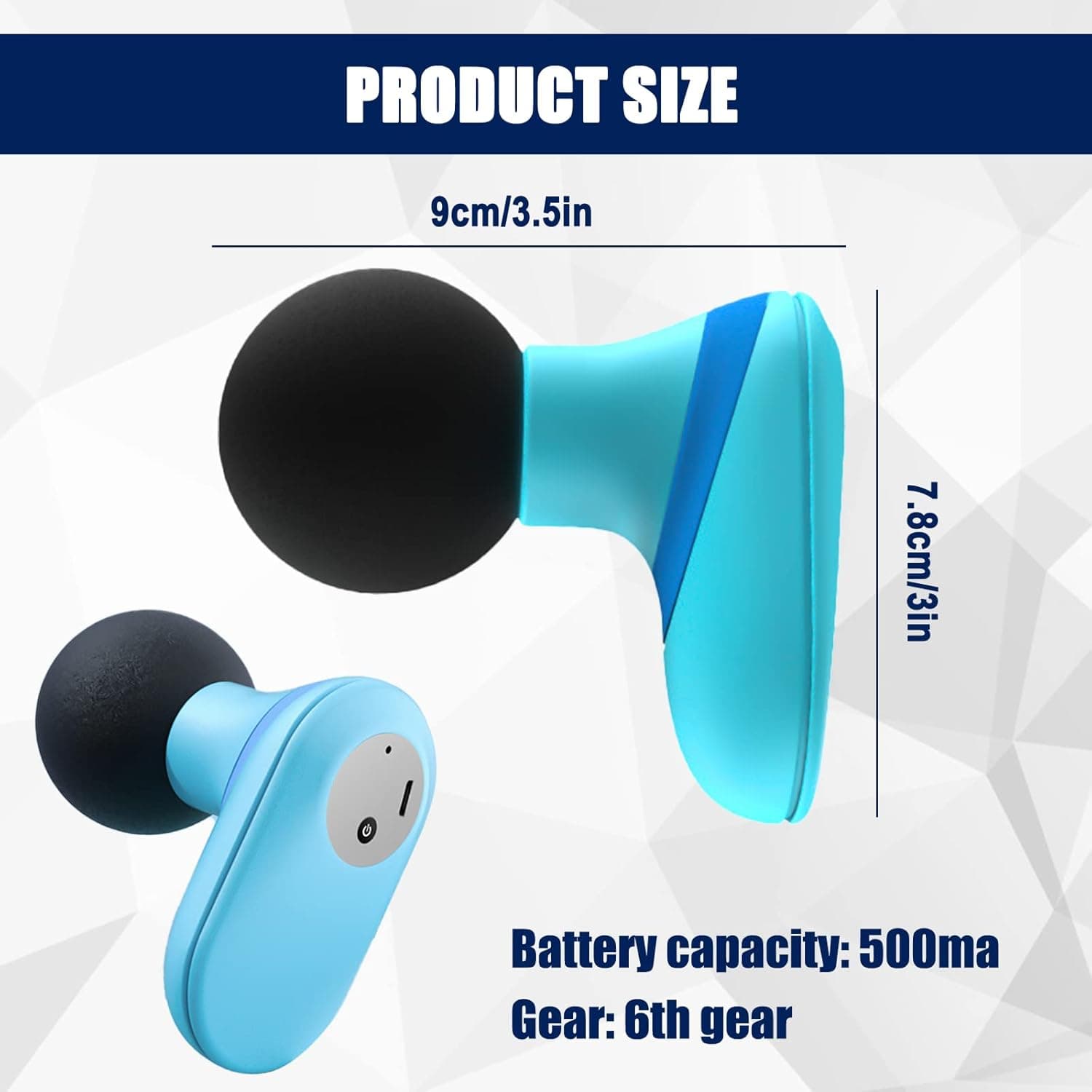 YOYIAG Mini Massage Gun, Portable Muscle Massager Electric Handheld Massager, US