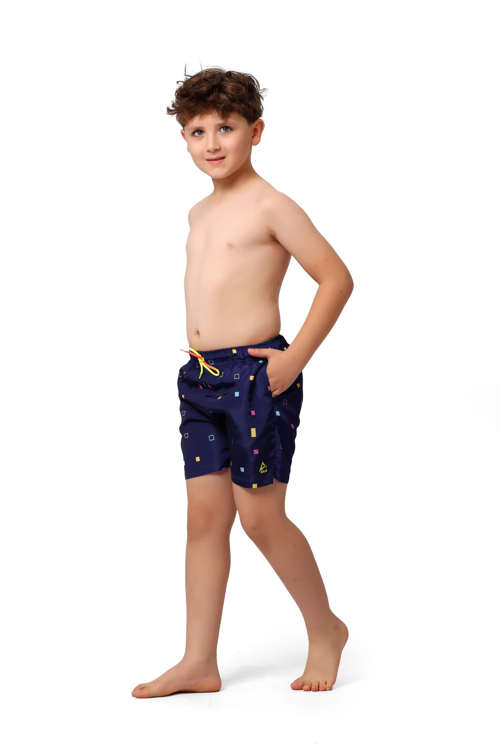 Dark Blue Printed Swim Short