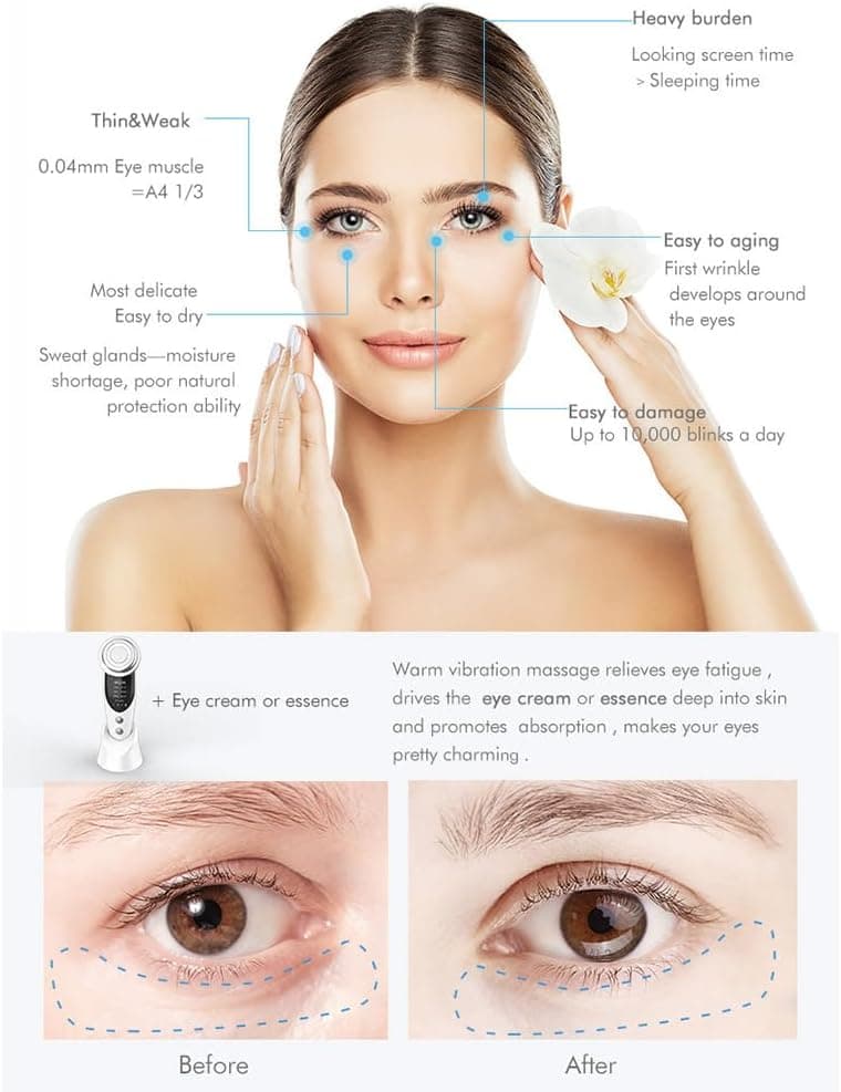 AOFGLING 2pc Facial Massager Device, 7 in 1 Microcurrent LED Photon Light Therap